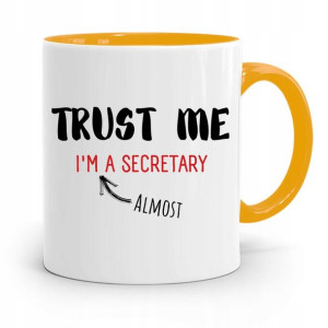 Kubek Żółty Prezent Dla Sekretarki Trust Me