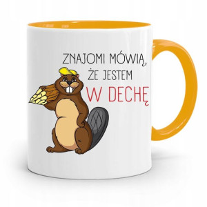 Kubek Żółty Prezent Dla Stolarza Jestem W Dechę