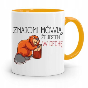 Kubek Żółty Prezent Dla Stolarza Jestem W Dechę