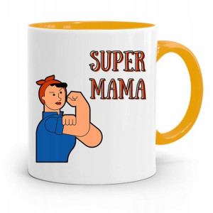 Kubek Żółty Prezent Dla Super Mamy Matki Mamusi