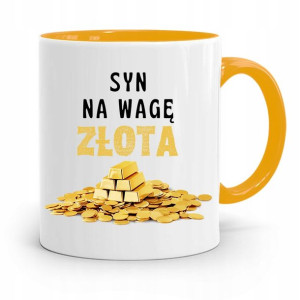 Kubek Żółty Prezent Dla Syna Syn Na Wagę Złota