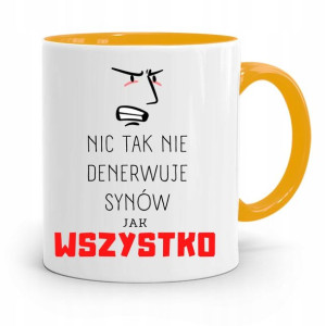 Kubek Żółty Prezent Dla Syna Wszystko Denerwuje