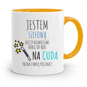 Kubek Żółty Prezent Dla Szefa Jestem Szefową