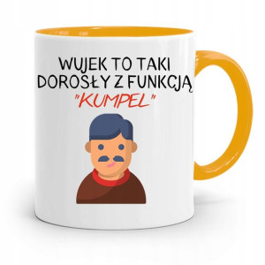 Kubek Żółty Prezent Dla Wujka Funkcja Kumpel