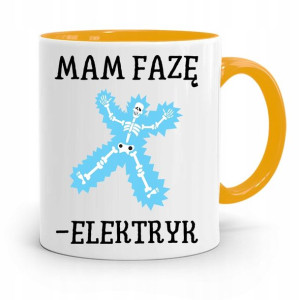 Kubek Żółty Prezent Elektryka Mam Fazę Elektryk
