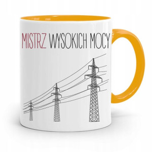 Kubek Żółty Prezent Elektryka Mistrz Wysokich Mocy