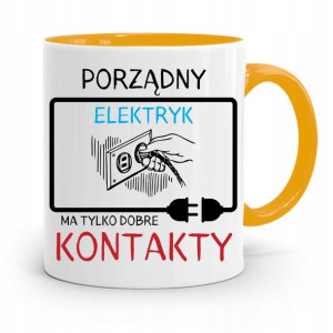 Kubek Żółty Prezent Elektryka Porząny Elektryk