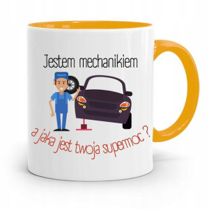 Kubek Żółty Prezent Mechanika Jestem Mechanikiem
