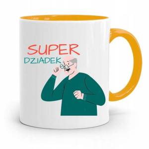 Kubek Żółty Prezent Na Dzień Dziadka Super Dziadek