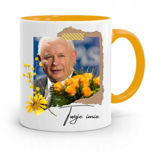 Kubek Żółty Prezent Prezesa Jarosław Kaczyński Pis