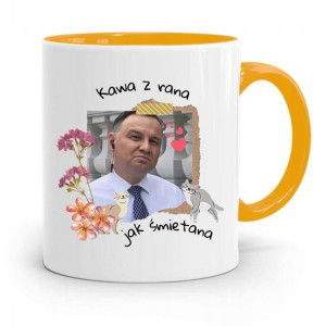 Kubek Żółty Prezydenta Andrzej Duda Kawa Z Rana