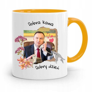 Kubek Żółty Prezydenta Andrzej Duda Pis Dobra Kawa