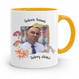 Kubek Żółty Prezydenta Andrzej Duda Pis Dobra Kawa