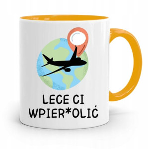Kubek Żółty Śmieszny Zabawny Lece Ci Wpier*olić