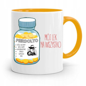 Kubek Żółty Śmieszny Zabawny Mój Lek Na Wszystko