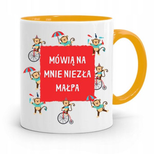 Kubek Żółty Śmieszny Zabawny Mówią Na Mnie Małpa