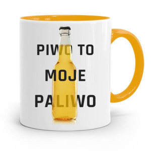 Kubek Żółty Śmieszny Zabawny Piwo To Moje Paliwo