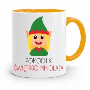 Kubek Żółty Świąteczny Pod Choinkę Na Mikołaja