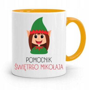 Kubek Żółty Świąteczny Pod Choinkę Na Mikołaja