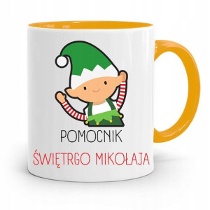 Kubek Żółty Świąteczny Pod Choinkę Na Mikołaja