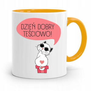 Kubek Żółty Teściowej Mamy Dzień Dobry Teściowo