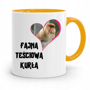 Kubek Żółty Teściowej Mamy Fajna Teściowa Kurła