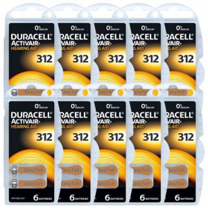 Bateria do aparatów słuchowych DURACELL 312 60 SZTUK 1.45V 180 mAh