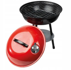 Grill Węglowy Ogrodowy Okrągły Z Pokrywą Przenośny
