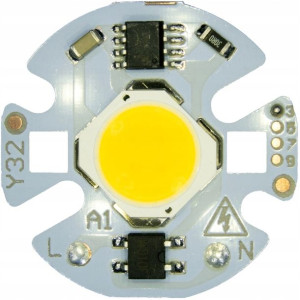 DIODA MODUŁ LED COB 10W 960lm BIAŁY 32mm prosto pod 230V