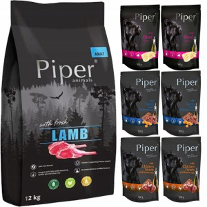 Piper z jagnięciną 12kg + MIX smaków 6x500g