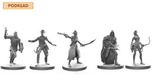 Łowcy Skarbów - Zestaw 5  Figurek Z Podkładem Na Kampanię Rpg 25 Mm