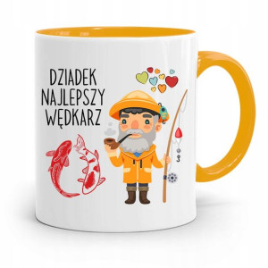Kubek Żółty Wędkarza Dziadek Najlepszy Wędkarz