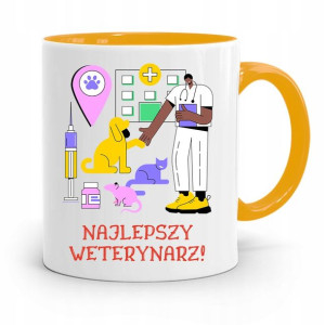 Kubek Żółty Weterynarza Najlepszy Weterynarz!