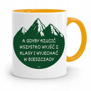 Kubek Złoty Prezent Dzień Nauczyciela Bieszczady