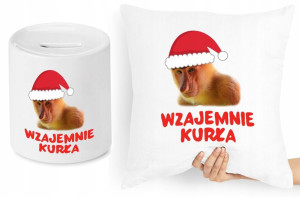 Na Święta Zestaw Poduszka + Skarbonka Prezent