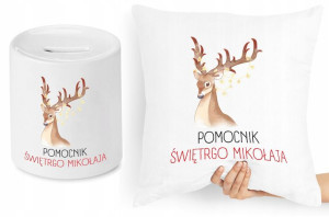 Na Święta Zestaw Poduszka + Skarbonka Prezent