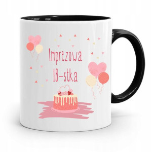 Na Urodziny 18 18te 18-te Kubek Czarny Prezent