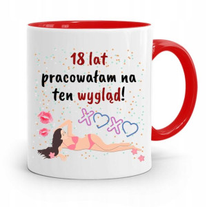 Na Urodziny 18 18te 18-te Kubek Czerwony Prezent