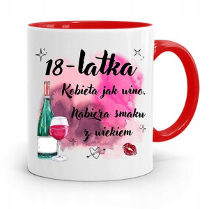 Na Urodziny 18 18te 18-te Kubek Czerwony Prezent