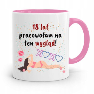 Na Urodziny 18 18te 18-te Kubek Różowy Prezent