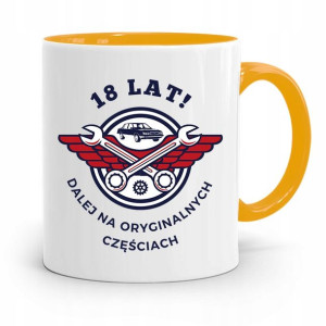 Na Urodziny 18 18te 18-te Kubek Żółty Prezent