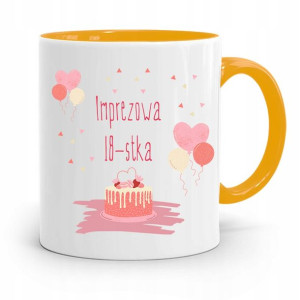Na Urodziny 18 18te 18-te Kubek Żółty Prezent