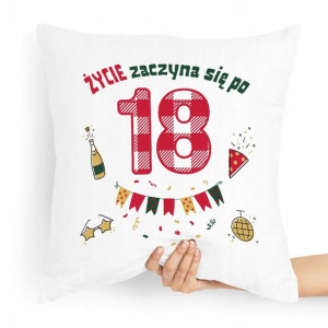 Na Urodziny 18 18te 18-te Poduszka Prezent Idealny