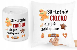 Na Urodziny 30 Zestaw Poduszka + Skarbonka Prezent