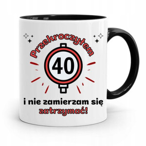 Na Urodziny 40 40te 40-te Kubek Czarny Prezent