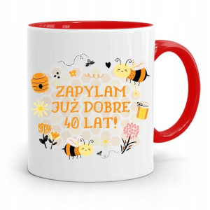 Na Urodziny 40 40te 40-te Kubek Czerwony Prezent