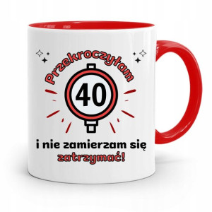 Na Urodziny 40 40te 40-te Kubek Czerwony Prezent