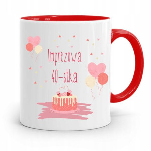 Na Urodziny 40 40te 40-te Kubek Czerwony Prezent