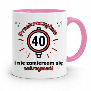Na Urodziny 40 40te 40-te Kubek Różowy Prezent