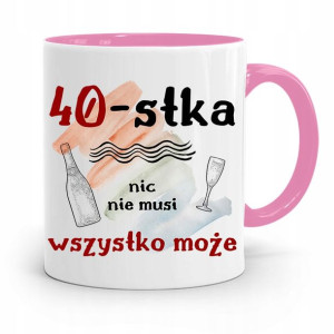 Na Urodziny 40 40te 40-te Kubek Różowy Prezent